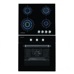 Pack Placa Gas Cristal y Horno JPK4GV200143, 3 fuegos, cristal templado en oferta