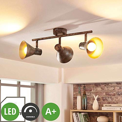 Lámpara LED techo Zera alargada, bombillas Easydim