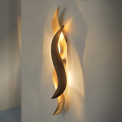 Aplique LED de diseño Corallo, dorado brillante