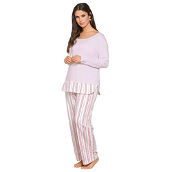 Pijama 2 piezas camiseta y pantalón rayas rosa 4XL precio
