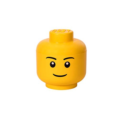 Lego Toy Storage Head - Boy Large Lego Brick Storage Container Toy New Boxed