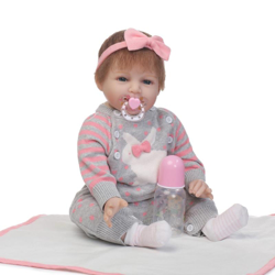 NPK 22 en Reborn Baby Rebirth Doll Kids Gift Grey Bunny Sweaters en oferta