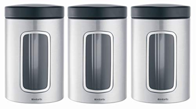 Tarros con ventana Brabantia 1,4 L Gris Kit