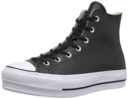 Converse Chuck Taylor All Star Lift Leather High Top Black, White en oferta