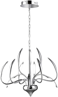 Pendelleuchte Kronleuchter chrom Designer Leuchte LED Modern
