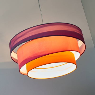 Hängeleuchte Melia Farbenfroh Violett Pink Orange Lampenwelt Stoff Leuchte Bunt