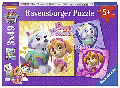 PUZZLES PATRULLA CANINA PAW PATROL 3X49 PIEZAS SKYE Y EVEREST (13653)