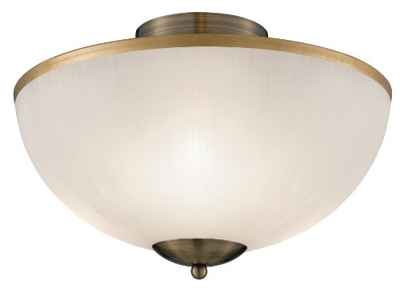Brahama Three Light Semi-Flush Ceiling Light in Antique Brass