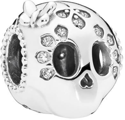 PANDORA Charm Element 797866 CZ Sparkling Skull Silber Bead en oferta