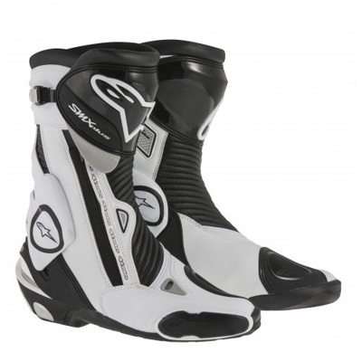 Alpinestars SMX Botas de Moto Plus 15, Color Blanco y Negro, tamaño 41