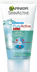Garnier Skin Active - Pure Active 3 en 1 - Limpiador, exfoliante y mascarilla - 150 ml precio