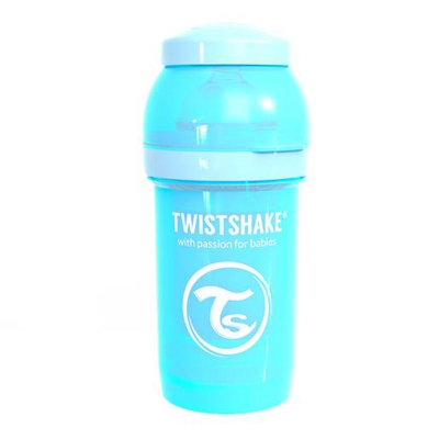 Twistshake - Biberón Anticólico Tetina Silicona (180 Ml.) Azul Pastel