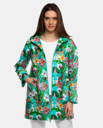 Rosalita McGee - Chubasquero De Mujer Con Capucha Y Estampado Tropical características