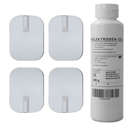 4 electrodos de caucho conexión de clavija 2mm + Gel.  Reutilizables  (45x60mm). en oferta