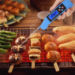 Digital de lectura instantánea de voz de difusión barbacoa de alimentos barbacoa termómetro con pantalla LCD retroiluminada sonda plegable para carne de bistec carne de agua precio