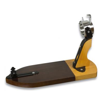 Jamonero - Soporte para jamones Bellota III Albainoxidable, base de madera, 3,5 cms de grosor, 60 x 35 x 22 cms, peso 5 Kgs, 20073