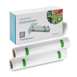 Pack de 2 rollos gofrados medianos para envasadoras de vacío, 20 x 600 cm cada unidad, precio