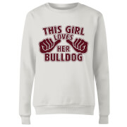 This Girl Loves Her Bulldog Women's Sweatshirt - White - 5XL - Blanco en oferta