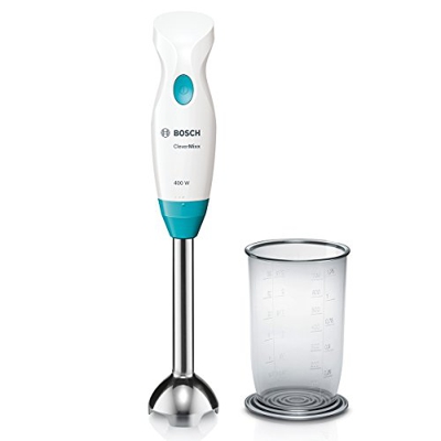 Bosch MSM2410DW batidora, 400 W, De plástico, Acero Inoxidable, Azul, Blanco