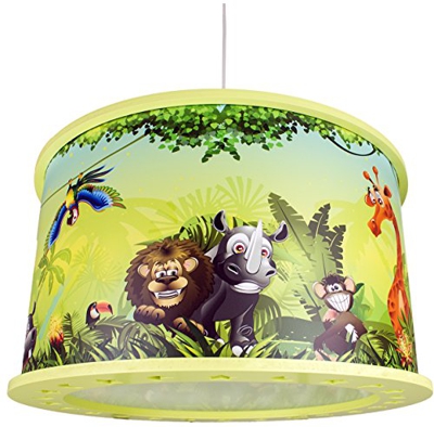 elobra lámpara infantil para techo con Wildnis Jungla, habitación de los Niños, madera, verde, a + +