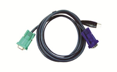 2L5203U cable para video, teclado y ratón (kvm) 3 m Negro