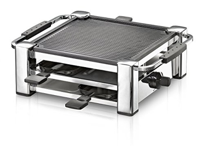 RCC 1000 parrilla de interior 4 personas(s) Negro, Cromo 1000 W, Raclette