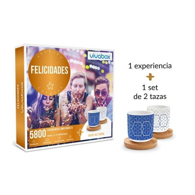 Vivabox - Caja Regalo Felicidades "" + Un Set De 2 Tazas