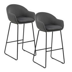 El Corte Inglés - Set De 2 Taburetes Altos Tapizados Ally Gris oscuro características