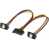 Cable alimentacion SATA macho a 2x SATA hembra acodado 0.20 M Multicol