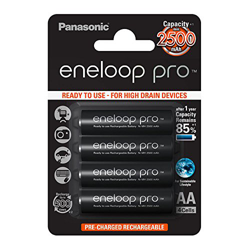 Panasonic Eneloop Pro BK-3HCDE/4BE - Pack 4 pilas recargables, AA, 2500 mAh características