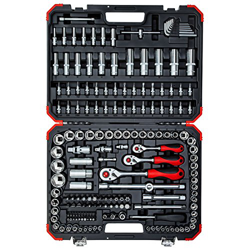 Gedore Red R45603172 Maleta con 172 herramientas de 1/4", 3/8" y 1/2", 0 W, 0 V, Negro/Rojo, 5/16" en oferta
