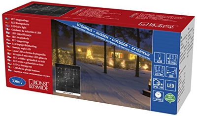 Malla 336 luces LED Aguanieve blanco cálido 10,8m