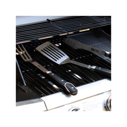 Accesorios para barbacoa ''''Barbuc 1'''' - 3 piezas - Plateado/Negro en oferta