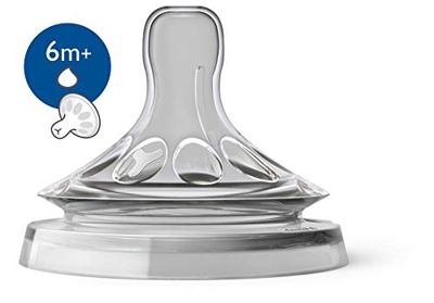 Philips Avent SCF046/27-2 - Tetinas natural para líquidos espesos, 6m+, con 1 agujero