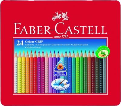 Faber-Castell Colour Grip 2001 Coloured Pencils - Tin of 24