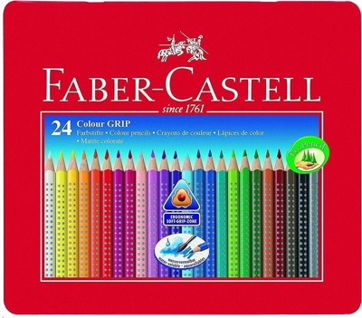Faber-Castell Colour Grip 2001 Coloured Pencils - Tin of 24