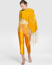 Nava - Mantón De Manila Seda En Color Mostaza características