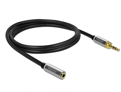 DeLOCK 85781 Cable de Audio 2 m 3,5mm Negro, Gris - Cables de Audio (3,5mm, Macho, 3,5mm, Hembra, 2 m, Negro, Gris) precio