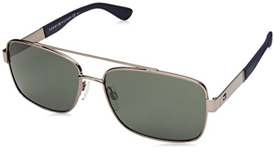 Tommy Hilfiger TH 1521/S QT KJ1 59 Gafas de Sol, Gris (Ruthenium/Green), Hombre