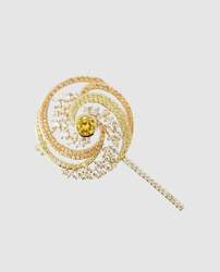 Dada Burma - Broche Piruleta Dorada Con Circonitas características