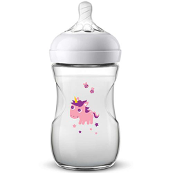 Philips Avent - Biberón Anticólicos Tetina Silicona Natural Safari Unicornio (260 Ml.) Blanco características