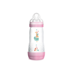 MAM - Biberón Anticólico Ultrasuave Tacto Seda Tetina Silicona (320 Ml.) +4 M. Rosa en oferta