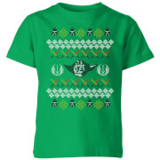 Star Wars Yoda Knit Kids' Christmas T-Shirt - Kelly Green - 5-6 años - Kelly Green en oferta