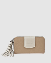 Daviletto - Cartera Mediana De Mujer De Piel En Beige Con Dos Compartimentos precio