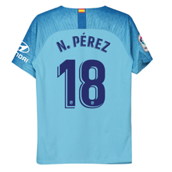 Camiseta Stadium de la 2ª equipación del Atlético de Madrid 2018-19 - Niño dorsal N. Pérez 18 características