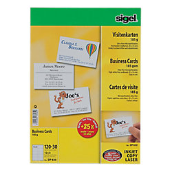 Tarjeta de visita Sigel DP830 liso 185 g/m² 85 (a) mm blanco 15 hojas de 10 unidades en oferta