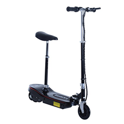 HomCom® Scooter Eléctrico con Luz LED Asiento Ajustable Acero Negro 81.5x37x96cm precio