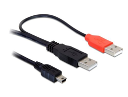2x USB2.0-A male / USB mini 5-pin cable USB 1 m USB A Mini-USB B Negro precio