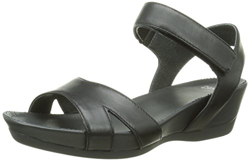 Camper Micro K200116-005 Black Leather Ankle Strap Ladies Wedge Sandals Shoe en oferta