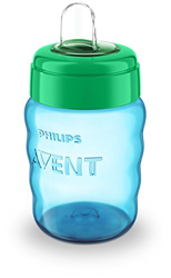 Philips Avent SCF553/05 - Vaso con boquilla de silicona para niño, válvula antigoteo, sin BPA, para 9 meses, 260 ml, color verde en oferta